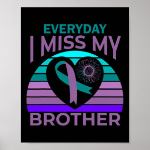 Ich vermisse mein Brother Heart Ribbon Suicide Awa Poster