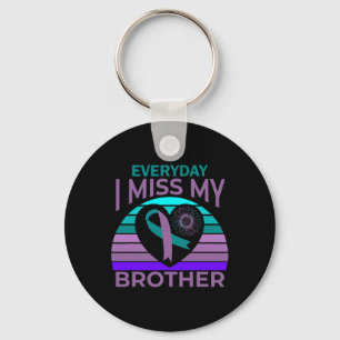 Ich vermisse mein Brother Heart Ribbon Suicide Awa Schlüsselanhänger