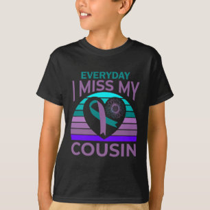 Ich vermisse mein Cousin Herz Sonnenblumen Selbstm T-Shirt