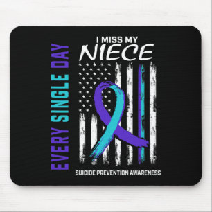 Ich vermisse mein Niece Suicide Awareness Preventi Mousepad
