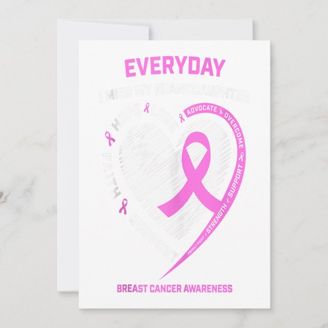 Ich vermisse meine Großtochter Brustkrebs-Bewussts Ankündigung (Vorderseite)