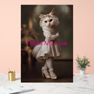 Ich vermisse meine Liebe” – Süße Katzen-Hochzeitsg Acrylschild