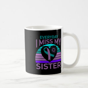 Ich vermisse meine Schwester Heart Ribbon Suicide  Kaffeetasse