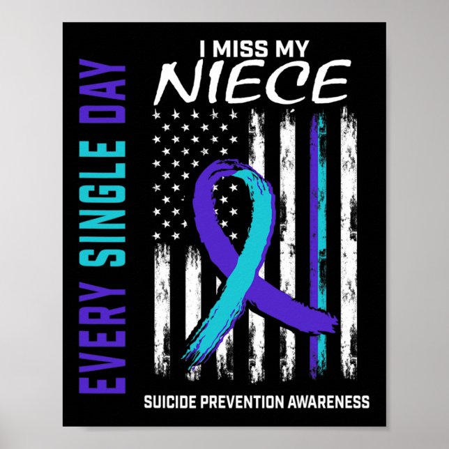 Ich vermisse meine Schwester Heart Ribbon Suicide  Poster (Vorne)