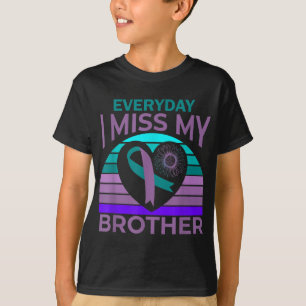 Ich vermisse meinen Bruder Herzband Selbstmordbewu T-Shirt