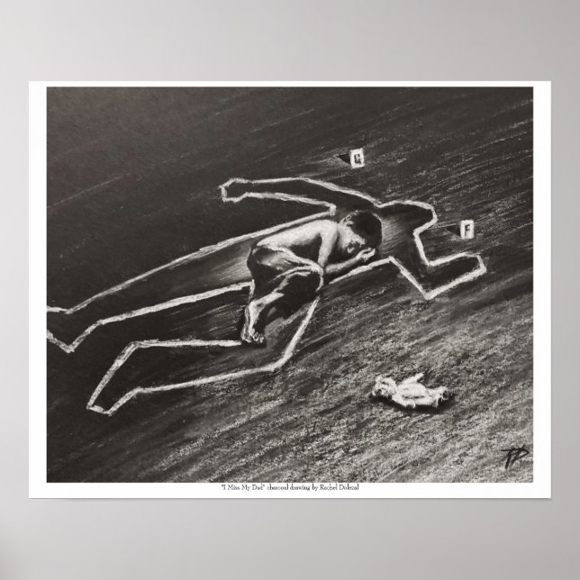 Ich vermisse meinen Vater Holzkohle, gezeichnet vo Poster (Vorne)