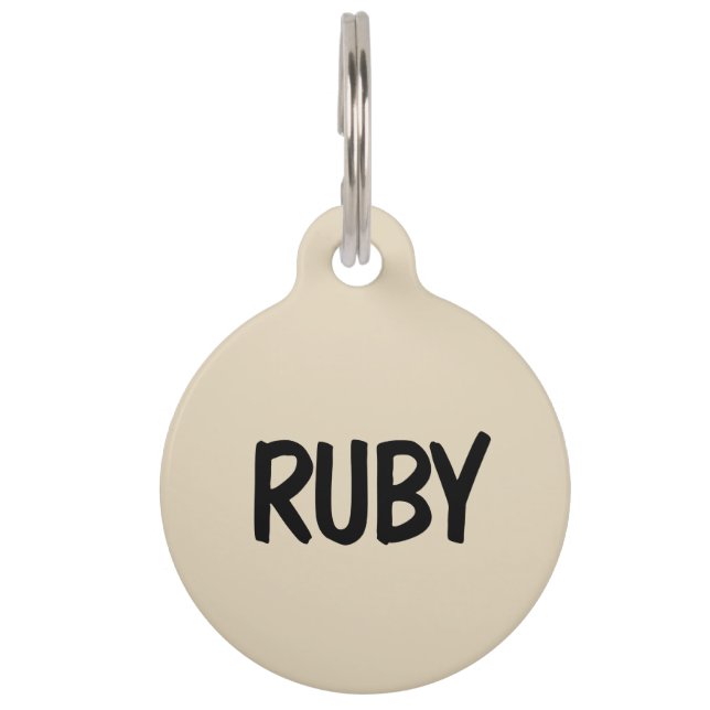 Ich vermisse meinen Vater/Mama Hund Beige Telefonn Haustiermarke (Vorderseite)