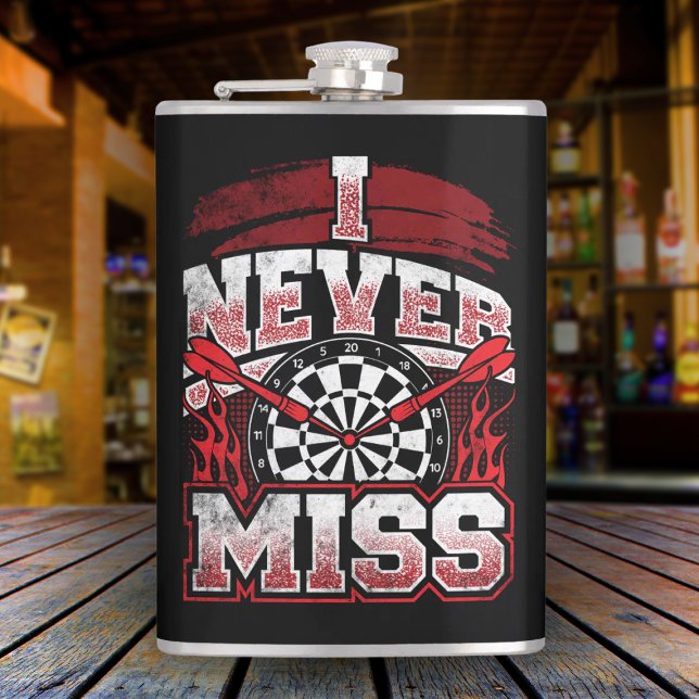 Ich vermisse nie Dart Player Flask 8 oz. Flachmann (Von Creator hochgeladen)