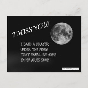 Ich vermisse Sie Gedicht: Gebet unter dem Mond Postkarte