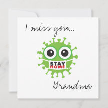 Ich vermisse Sie Oma Bleibe auf Zuhause Bleibe Saf