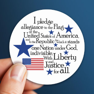Ich verpflichte mich, die Flagge der Vereinigten S Runder Aufkleber
