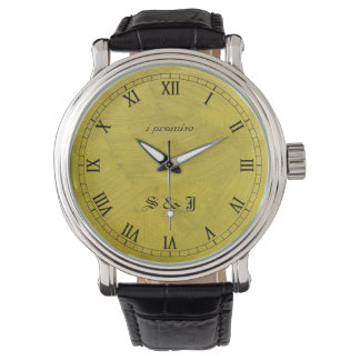 Ich verspreche goldene Monogramm-Armbanduhr mit Bü Armbanduhr