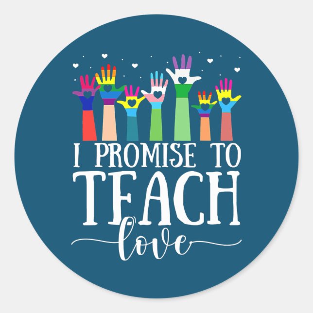 Ich verspreche, Liebe LGBT Q Stolz allesamt zu leh Runder Aufkleber (Vorderseite)