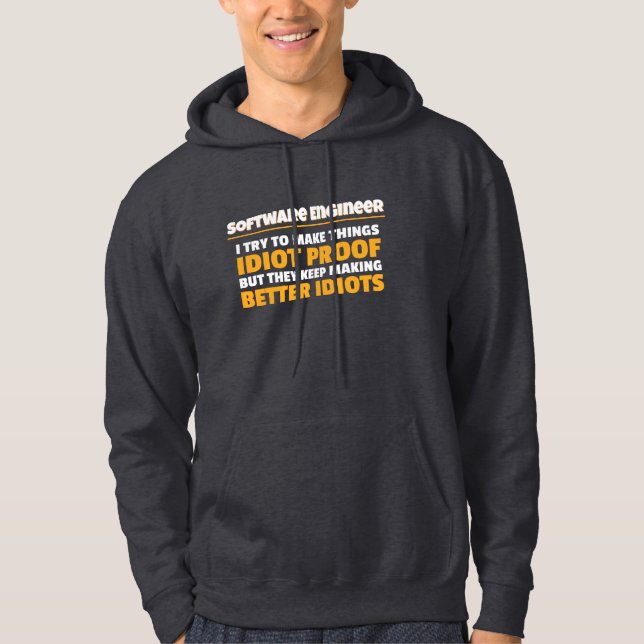 Ich versuche, den Softwareingenieur zu testen Hoodie (Vorderseite)
