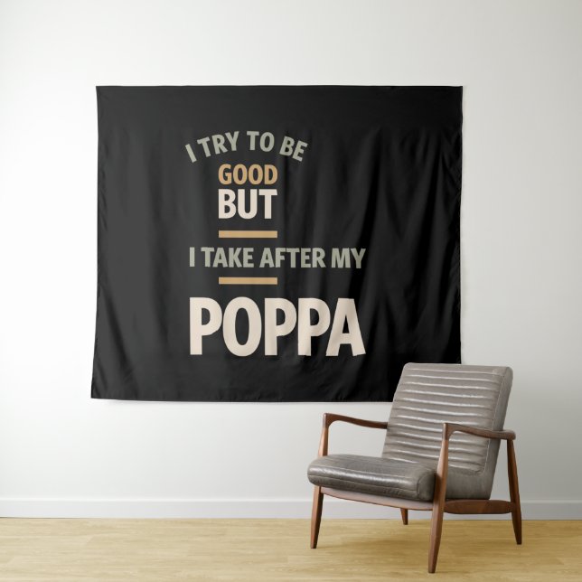 Ich versuche, gut zu sein, aber ich nehme nach mei wandteppich (Beispiel (Horizontal))