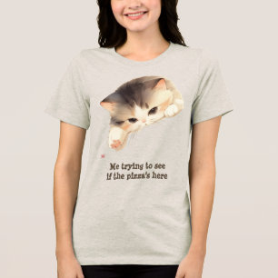Ich versuche zu sehen, ob die Pizza hier ist Tri-Blend Shirt