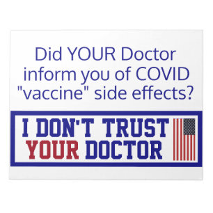 Ich vertraue Ihrem Arzt nicht Notizblock