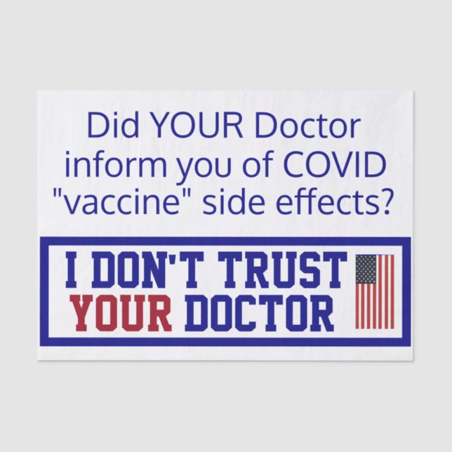 Ich vertraue Ihrem Arzt nicht  Seidenpapier (Vorderseite)