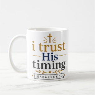 Ich vertraue seiner Zeit Minimalistischer Bibelver Kaffeetasse