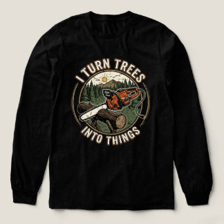 Ich verwandle Bäume in lustige Dinge Holzbearbeitu Tri-Blend Shirt