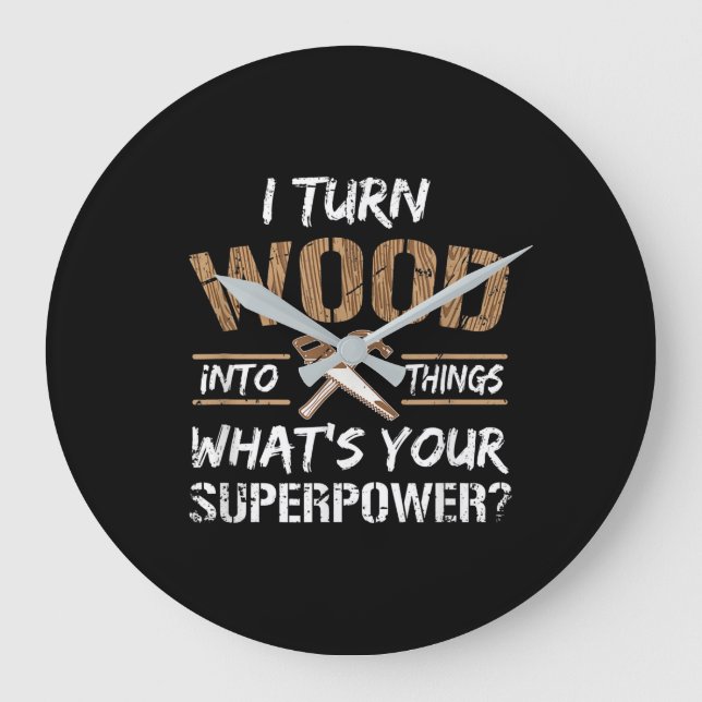 Ich verwandle Holz in die Holzbearbeitung eines Zi Große Wanduhr (Vorderseite)