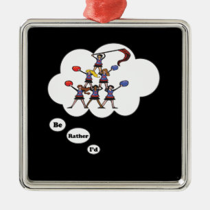 Ich vielmehr Cheerleading Silbernes Ornament