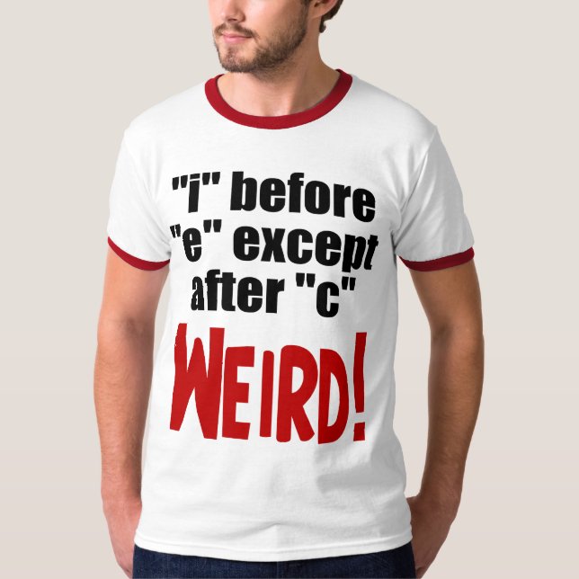 "ich" vor lustiger englischer Sprache "e" - T-Shirt (Vorderseite)