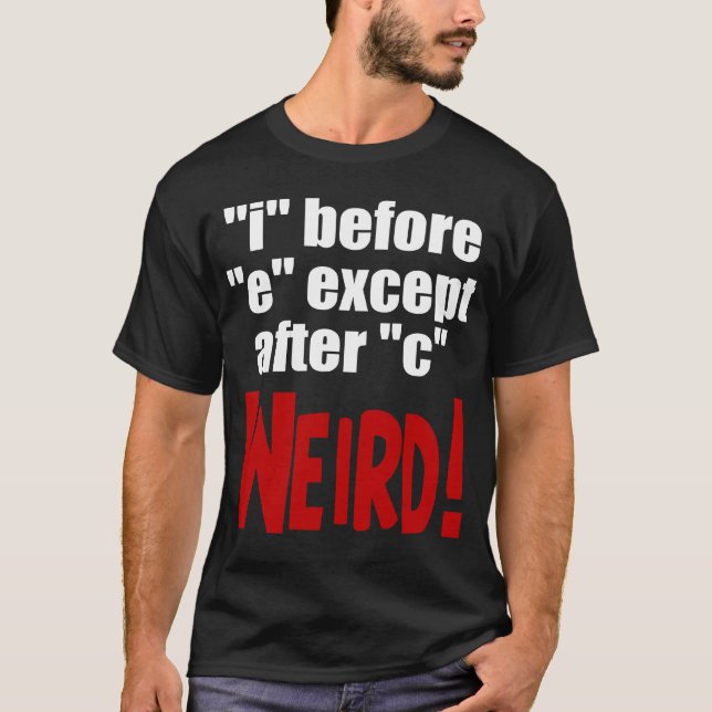 "ich" vor lustiger englischer Sprache "e" - T-Shirt (Vorderseite)