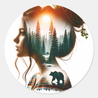 Ich wähle den Bären aus Runder Aufkleber