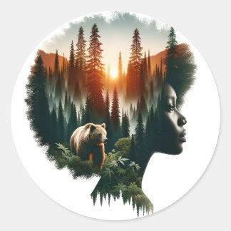 Ich wähle den Bären aus Runder Aufkleber