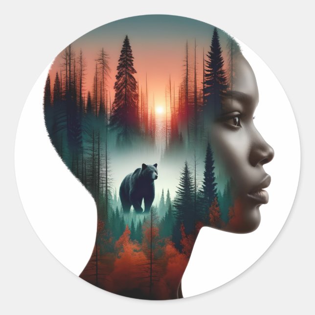 Ich wähle den Bären aus Runder Aufkleber (Vorderseite)