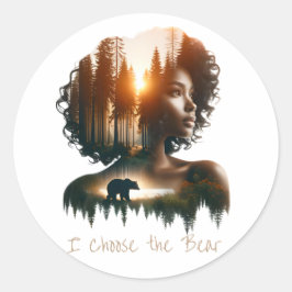 Ich wähle den Bärenaufkleber aus Runder Aufkleber