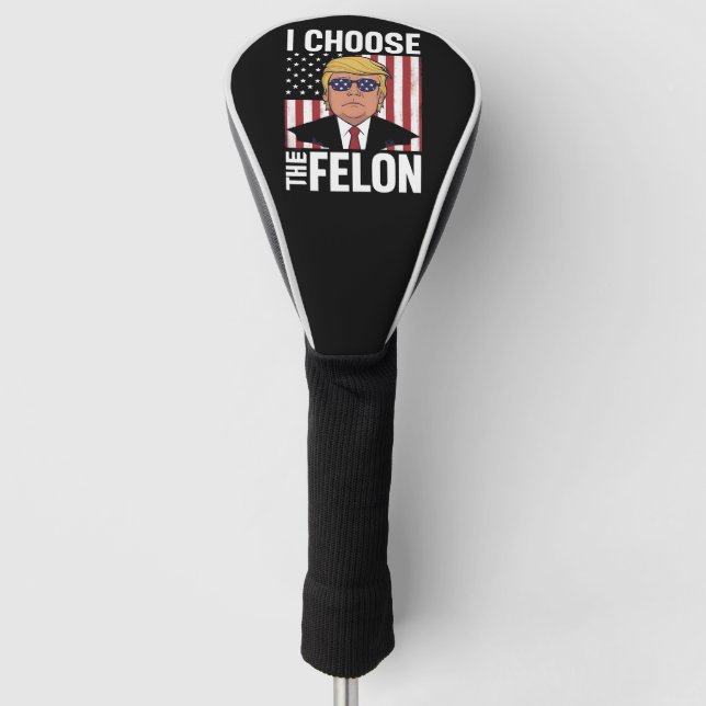 Ich wähle den Felon Trump 2024 als republikanische Golf Headcover (Vorderseite)