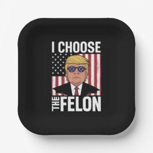 Ich wähle den Verbrecher Trump 2024 Republikanisch Pappteller