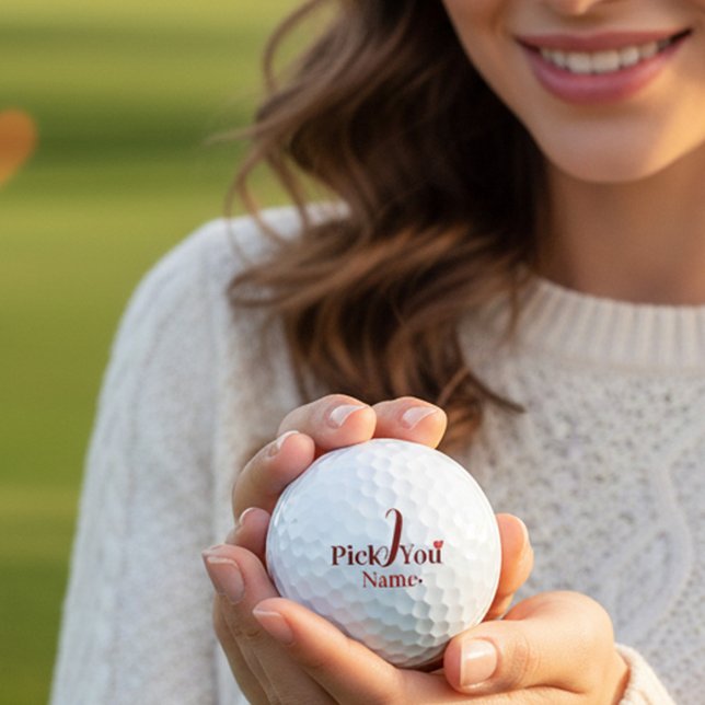 Ich wähle dich Personalisierter Valentinstag Golfball (Von Creator hochgeladen)