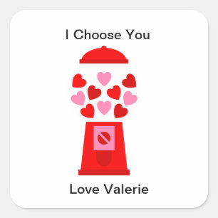 Ich wähle dir Gumball Sticker Valentinstag