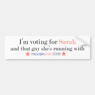 Ich wähle für Sarah Autoaufkleber