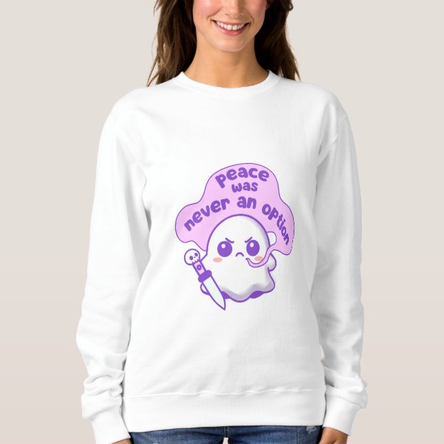 Ich wähle Gewalt Ghost Funny Skull Sweatshirt (Vorderseite)