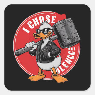 Ich wähle Gewalt lustige Ente Sticker
