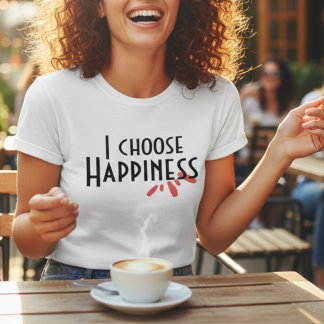 Ich wähle Glück Positive Zitate Minimal Grafik T-Shirt
