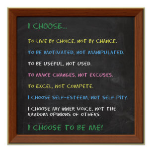 ICH WÄHLE Motivierend Poster