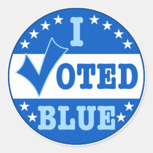 Ich wählte blaues demokratisches Party Runder Aufkleber