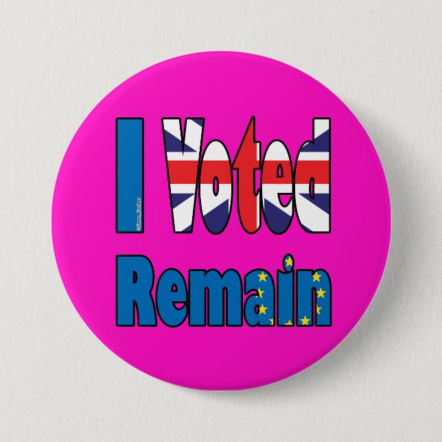 Ich wählte bleibe - EU-Referendum Brexit Button (Vorderseite)