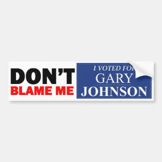Ich wählte für GARY JOHNSON Autoaufkleber