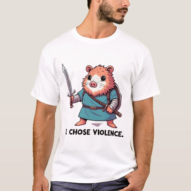 Ich wählte Gewalt Hamster Krieger T-Shirt (Vorderseite)