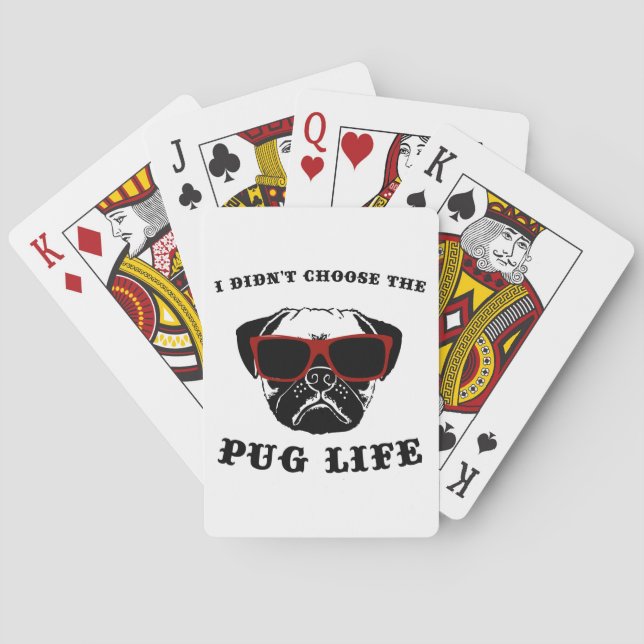 Ich wählte nicht den Mops-Leben-coolen Hund Spielkarten (Rückseite)