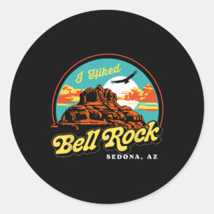 Ich wanderte Bell Rock Retro Sedona Arizona Vintag Runder Aufkleber
