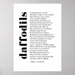 Ich wanderte einsam als Cloud von William Wordswor Poster