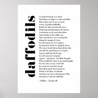 Ich wanderte einsam als Cloud von William Wordswor Poster