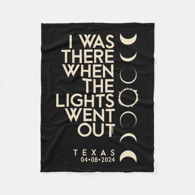 Ich war 2024 in Texas Total Solar Eclipse Fleecedecke (Vorderseite)
